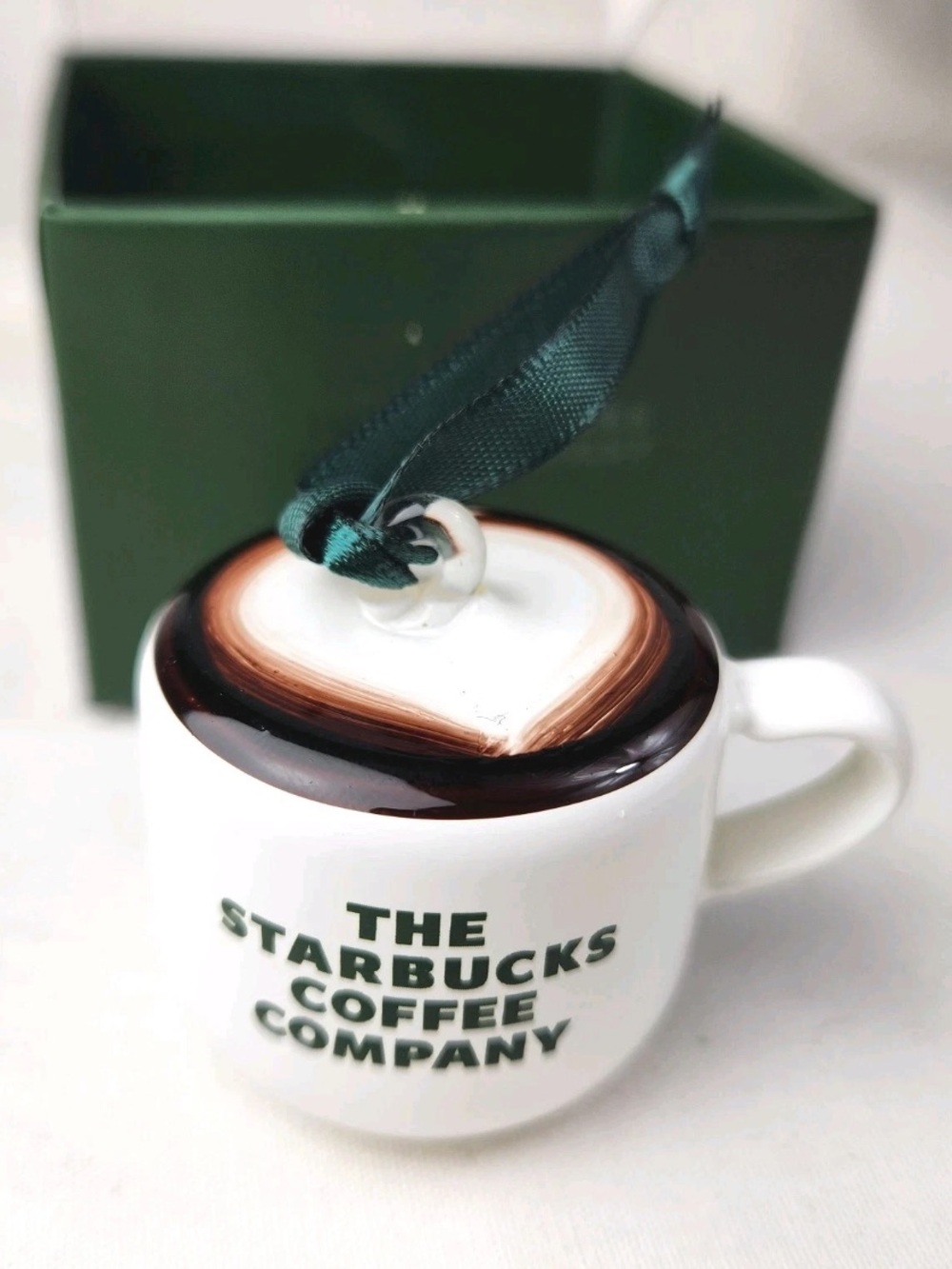Starbucks Espresso Cup Glass Ornament Christmas Holiday Winter Ceramic  New